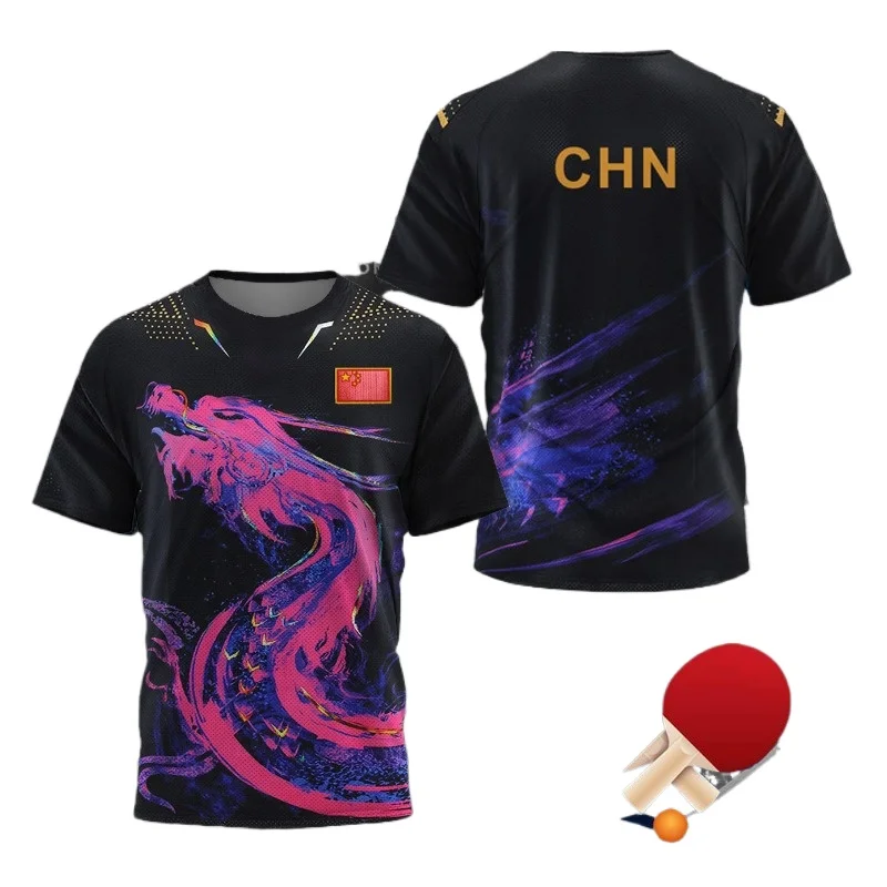 Badminton Vector - T-shirt graphique Dragon de Chine pour